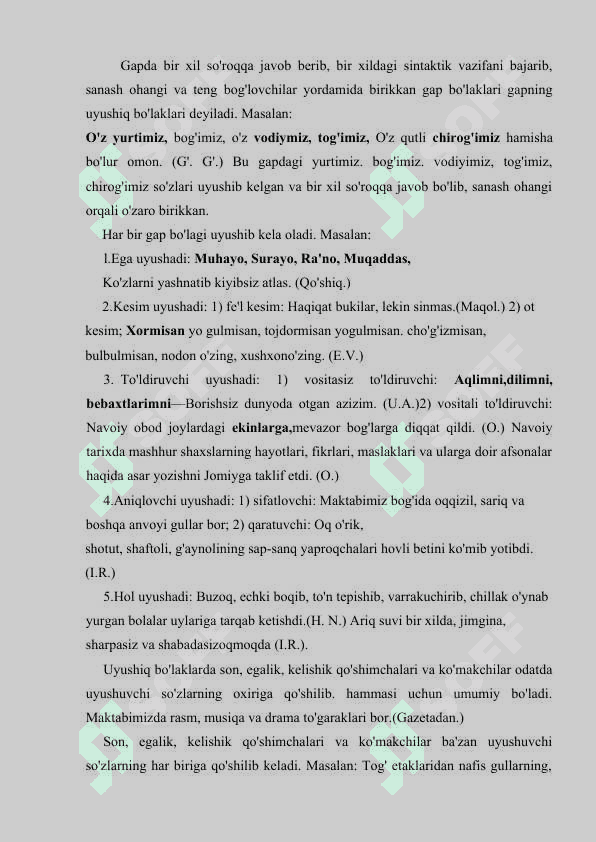 GAPNING UYUSHIQ BO'LAKLARI 2
