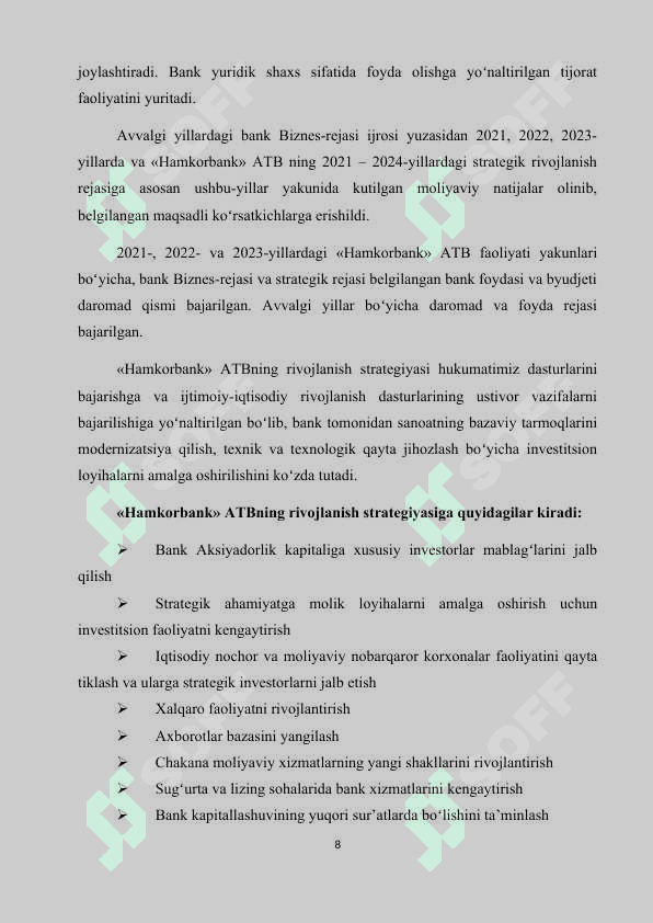 Amaliyot hisoboti Hamkorbank Termiz shahri 8