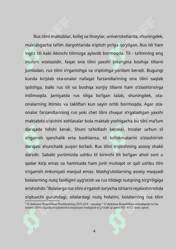 Tayyorlov guruh bolalarini rus tili o'rgatish metodikasi 4