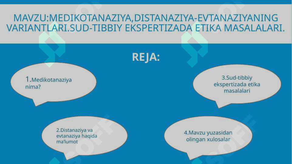 Medikotanaziya, distanaziya-evtanaziyaning variantlari.Sud-tibbiyot ekspertizasida etika masalalari 2