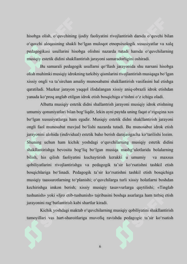 Sinfdan va maktabdan tashqari musiqiy tarbiyasing shakli va mazmuni 6