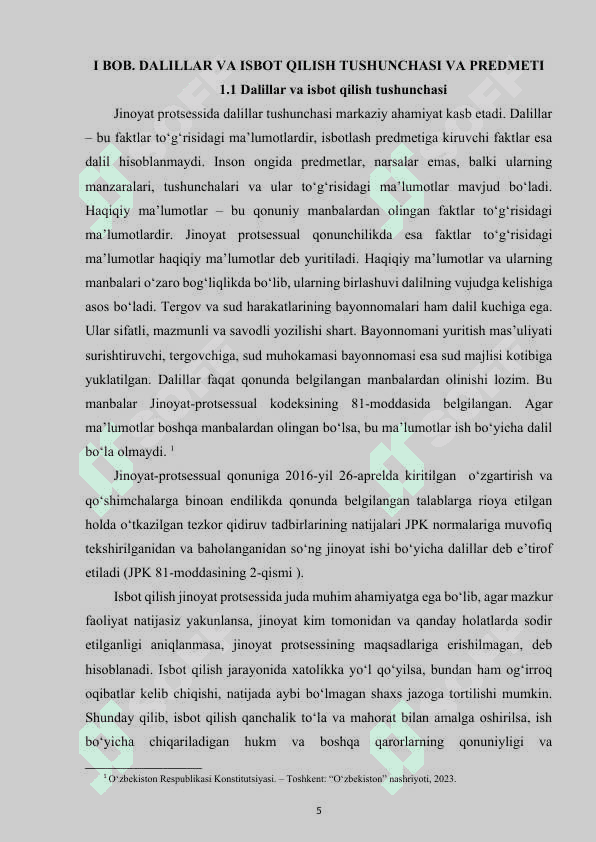 DALILLAR VA ISBOT QILISH 5