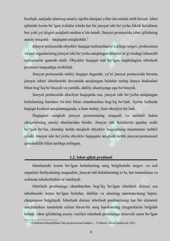 DALILLAR VA ISBOT QILISH 8