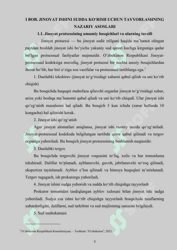 JINOYAT ISHINI SUDDA KO'RISH UCHUN TAYYORLASH 5