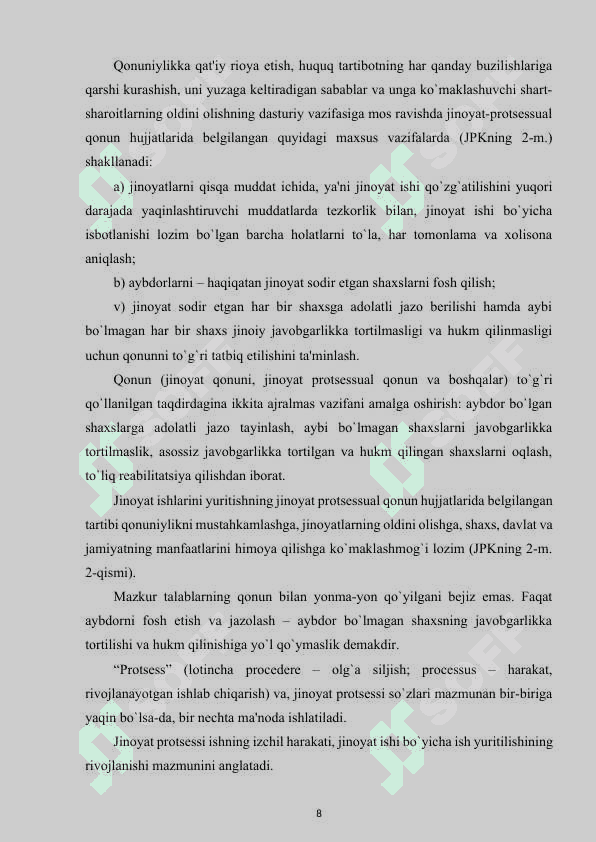 JINOYAT ISHINI SUDDA KO'RISH UCHUN TAYYORLASH 8