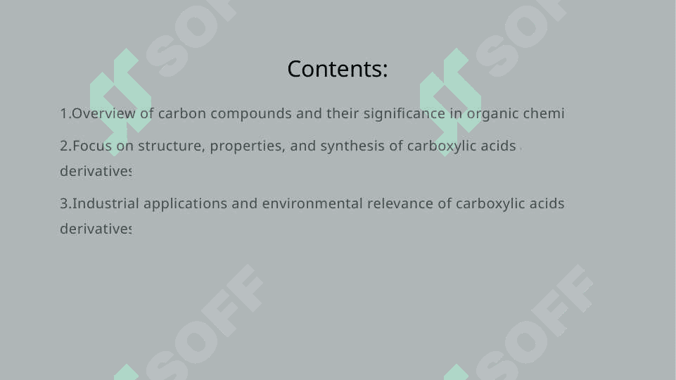 Carbon compounds and their derivative compounds Carboxyli 2