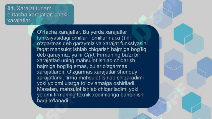 Xarajatlarni minimallashtirish va xarajatlar chizig‘i 3