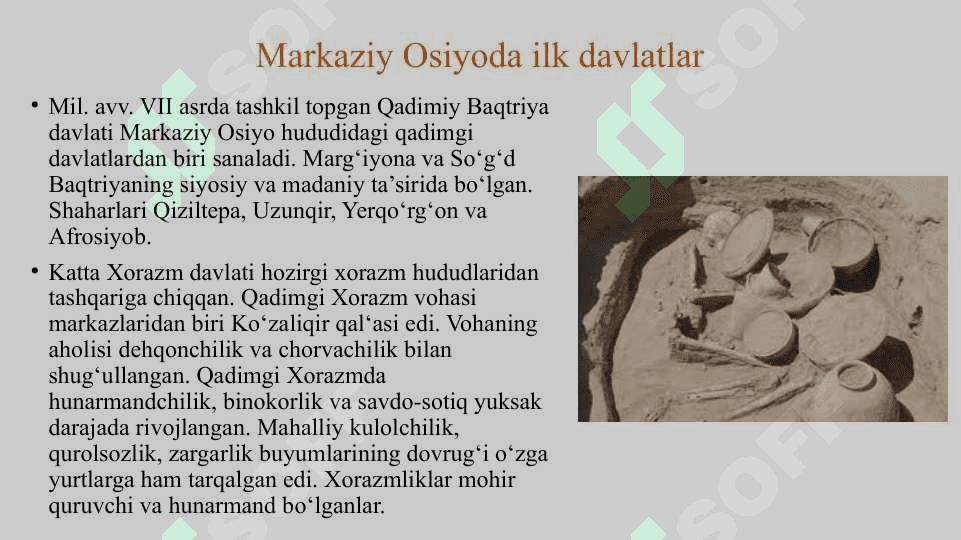 O‘zbek davlatchiligining shakllanishi va taraqqiyot bosqichlari. 7