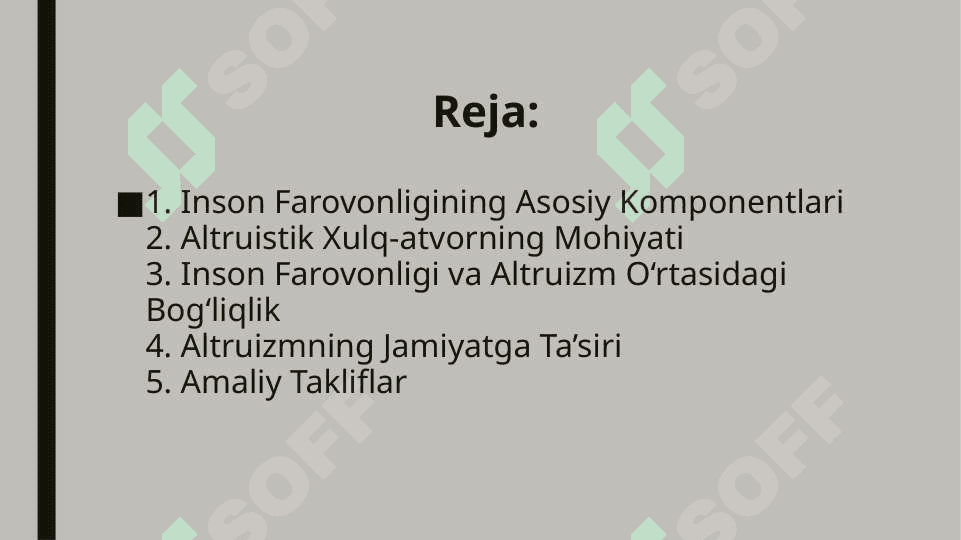 Inson farovonligi, insonning altruistik xulq-atvori 2