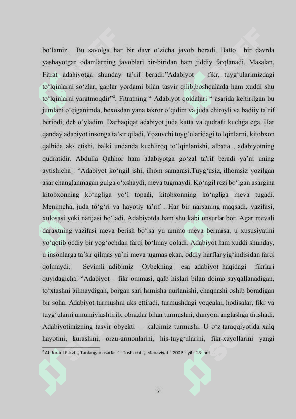 O‘tkir hoshimov prozasida badiiy detalning polifunksional tabiati O‘tkir hoshimov prozasida badiiy detalning polifunksional tabiati 7