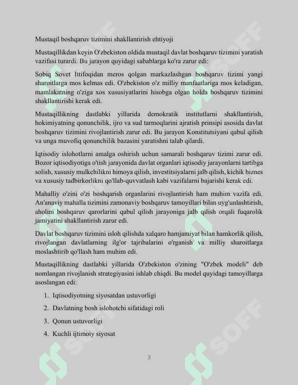 Mustaqillik yillarida davlat boshqaruvi tizimida amalga oshirilgan islohotlar 3