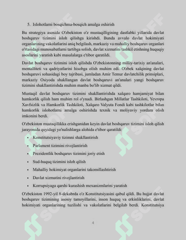 Mustaqillik yillarida davlat boshqaruvi tizimida amalga oshirilgan islohotlar 4