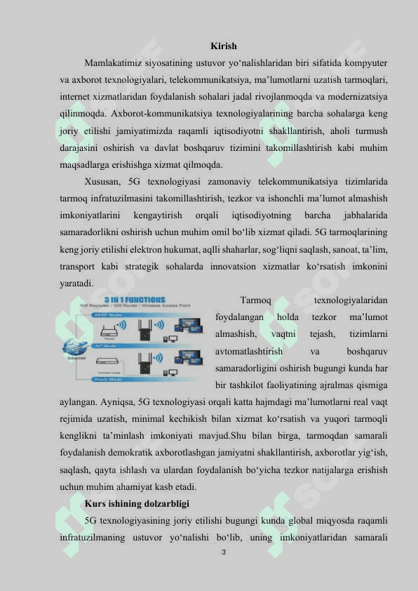 5G texnalogiyasi: tarmoq arxitekturasi va ilovalari 3