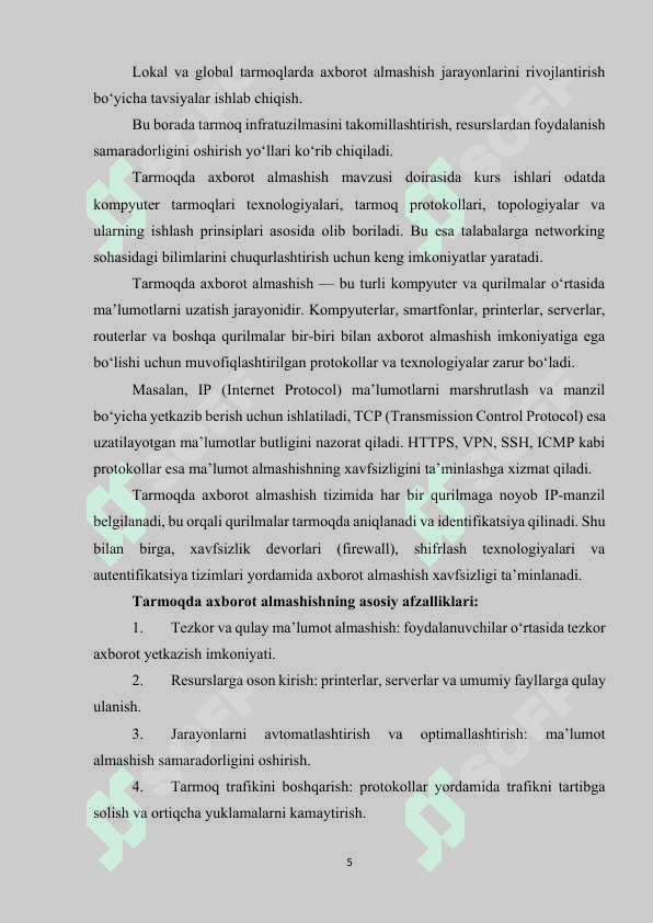 5G texnalogiyasi: tarmoq arxitekturasi va ilovalari 5