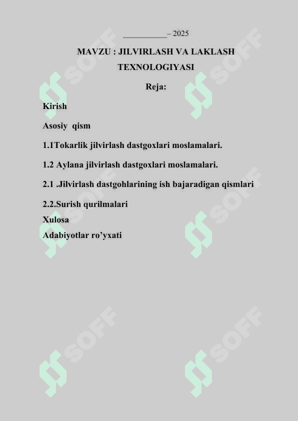 JILVIRLASH VA LAKLASH TEXNOLOGIYASI 2