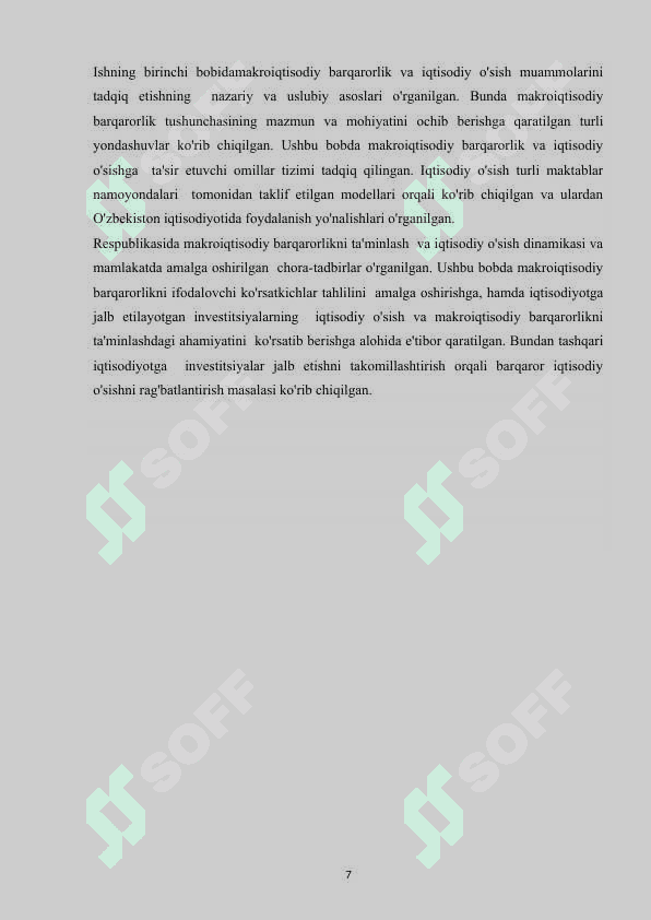 O'zbekistonda ishlab chiqarish tarkibini qayta qurish jarayonida iqtisodiy barqarorlikni ta'minlash muammolariO'zbekistonda ishlab chiqarish tarkibini qayta qurish jarayonida iqtisodiy barqarorlikni ta'minlash muammolari 6