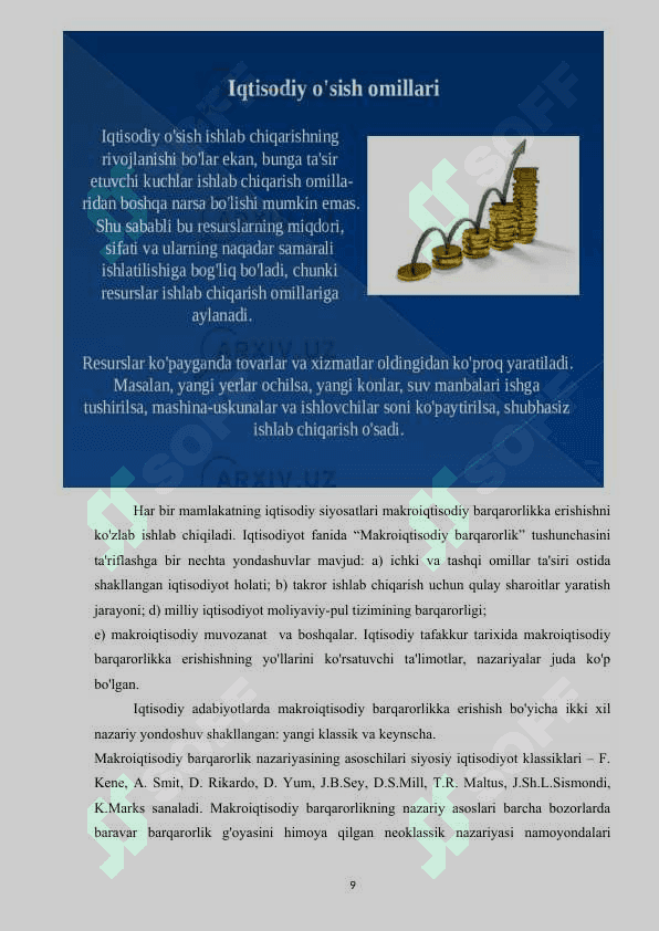 O'zbekistonda ishlab chiqarish tarkibini qayta qurish jarayonida iqtisodiy barqarorlikni ta'minlash muammolariO'zbekistonda ishlab chiqarish tarkibini qayta qurish jarayonida iqtisodiy barqarorlikni ta'minlash muammolari 8