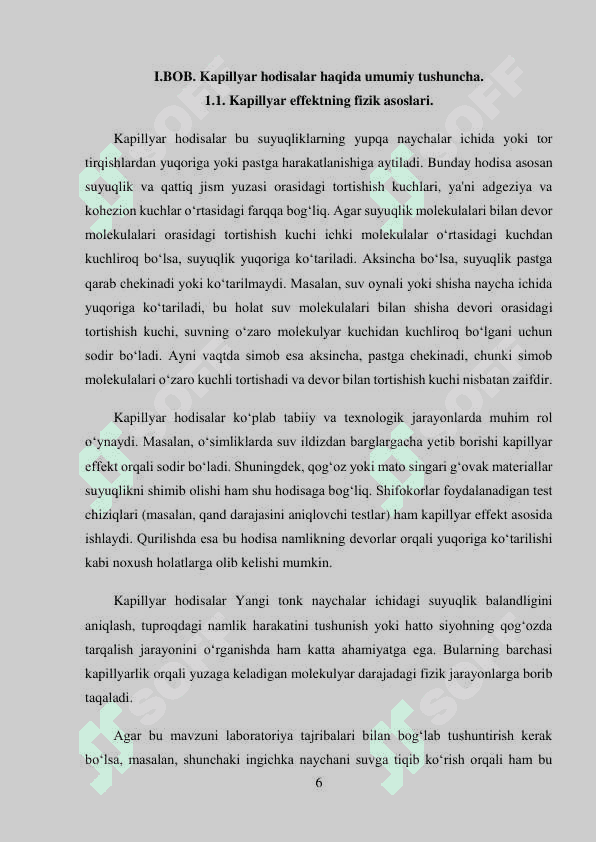 Kapilliyar hodisalar 6