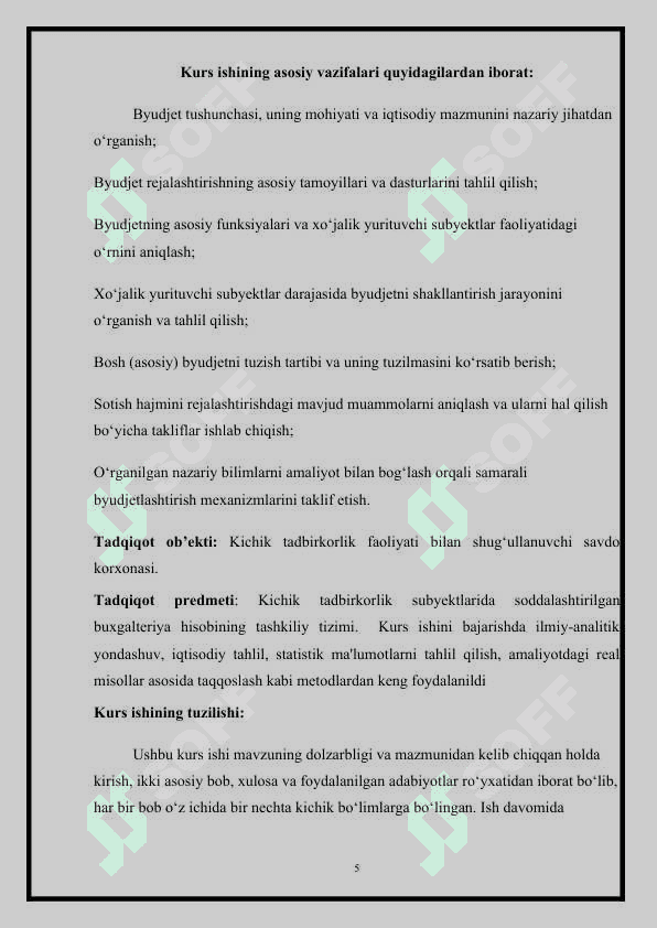 Budjetlashtirish va xarajatlarni nazorat qilish 5