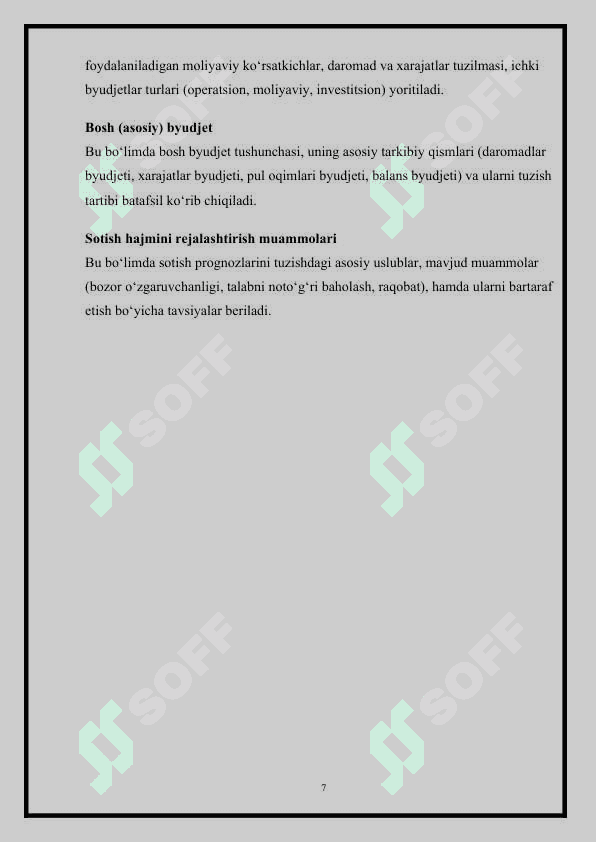 Budjetlashtirish va xarajatlarni nazorat qilish 7