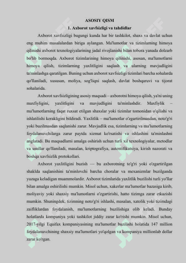 Axborot yaxlitligini buzish va kirishni rad etish tahdididan himoya qilish tizimlarini yaratish 4