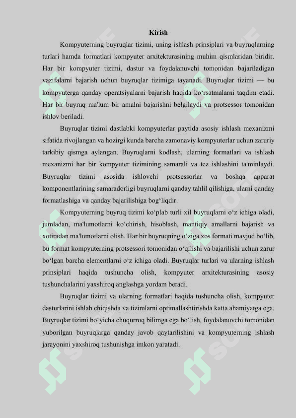 Kompyuterning buyruqlar tizimi, buyruqlar turlari va formatlari 3