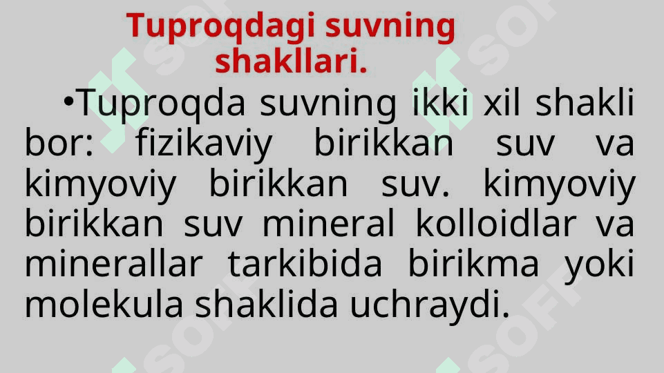 TUPROQNING SUV VA XAVO  RЕJIMI,HAMDA ULARNI BOSHQARISH 7