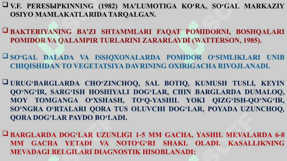 POMIDOR VA KARTOSHKANING BAKTETIYALI KASALLIKLARI VA ULARGA QARSHI KURASH CHOTALARI 7
