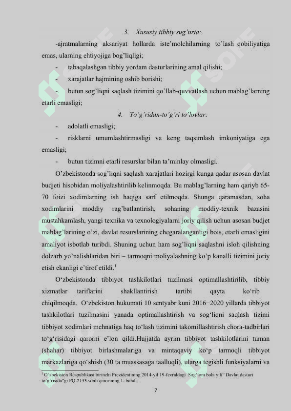 Sog’liqni saqlash masalalarini moliyalashtirish tizimi 7