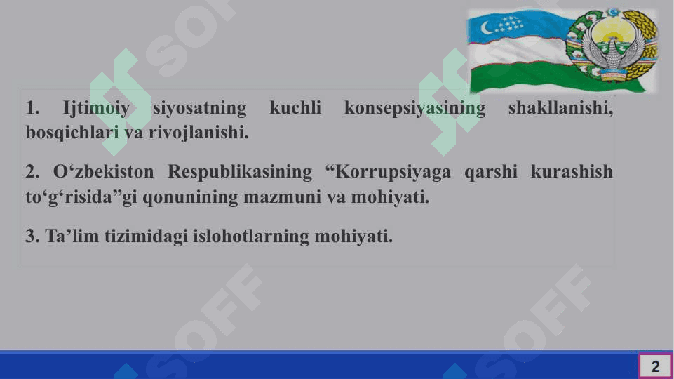 Mustaqillik yillarida O‘zbekistondagi ijtimoiy-iqtisodiy o‘zgarishlar. 2