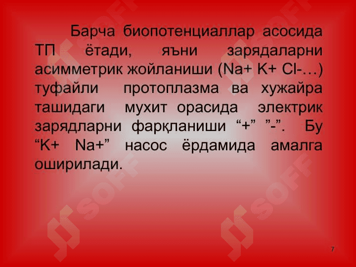 Қўзғалувчан тўқималар ва  биоэлектрик ходиса 7
