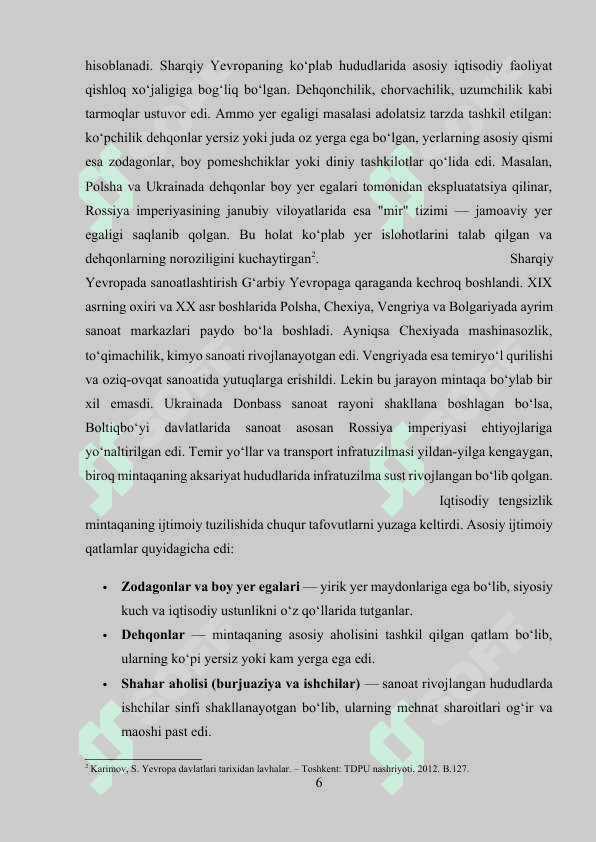 XX asr boshlarida Sharqiy Yevropa davlatlari 6