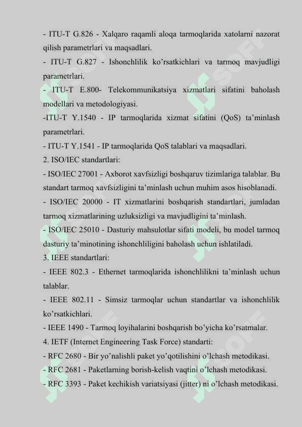 MA’LUMOTLAR UZATISH TARMOQLARINING ISHONCHLILIK KO’RSATKICHLARIGA TALABLAR VA ULARNI OSHIRISH USULLARI 7