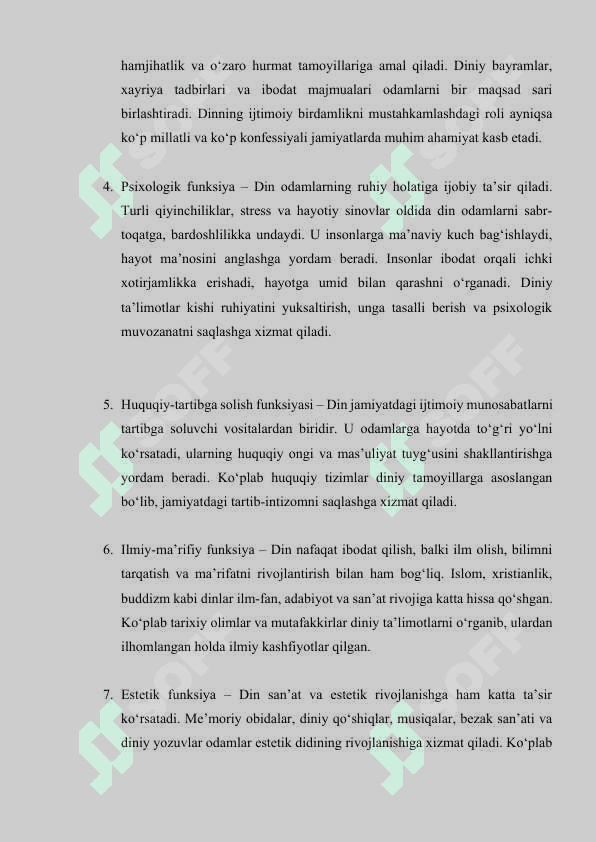 OʻZBEKISTON RESPUBLIKASIDA DIN VA DINIY TASHKILOTLAR TOʻGʻRISIDA 6