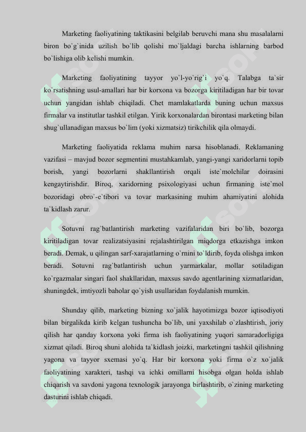 MARKETING UNING VAZIFALARI VA TURLARI 7