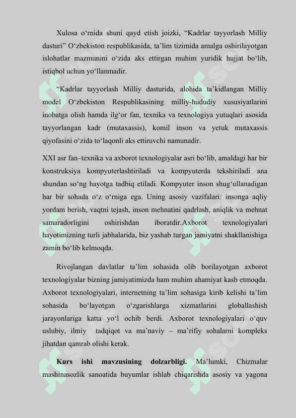 MASHINASОZLIK CHIZMALARINI O`QISH VA BAJARISH 4