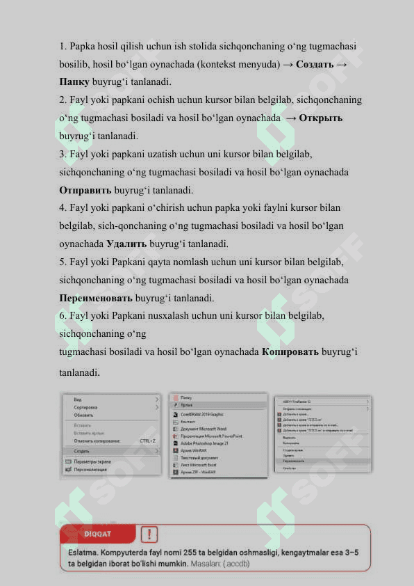 Matn va binlar fayllar ustida amallar bajarish 6