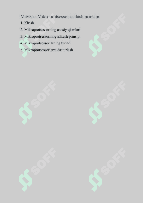 Mikroprotsessorning ishlash prinsipi 2