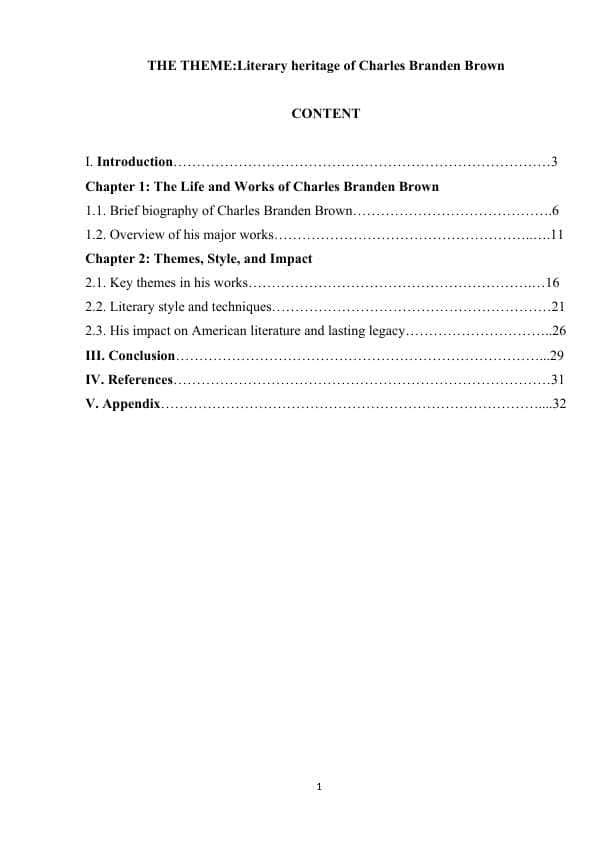Literary heritage of Charles Branden Brown