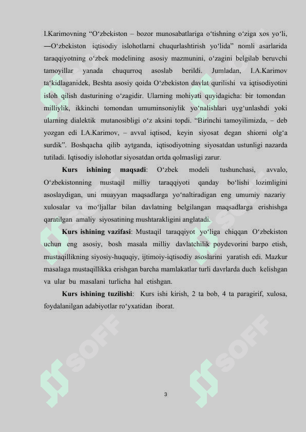 Oʻzbekistonning oʻziga xos istiqlol va taraqqiyot yoʻli 3