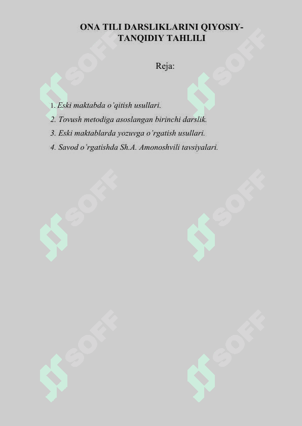 ONA TILI DARSLIKLARINI QIYOSIY-TANQIDIY TAHLILI 2