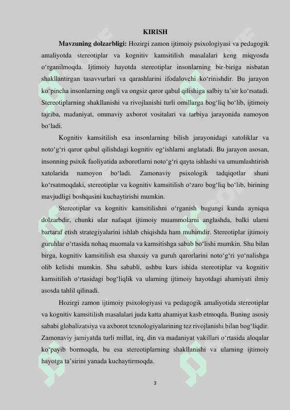 STEREOTIPLAR VA KOGNITIV KAMSITISH 3