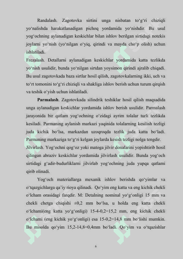 O’quvchilarga arralash va  arra turlari mavzusini o’qitish metodikasi 6