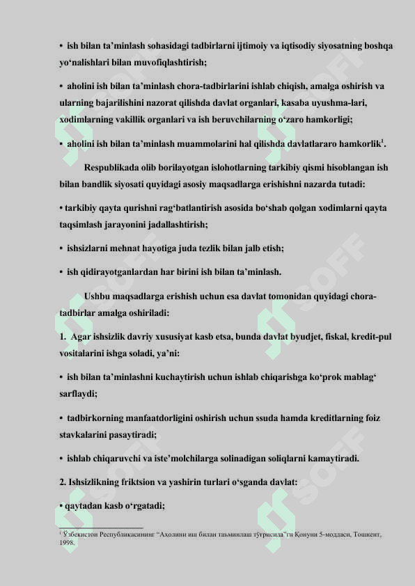 O’zbekistonda ishsizlikni kelib chiqish sabablari va uni bartaraf etish yo’llari 3