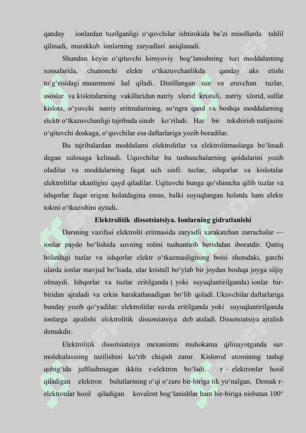 Elektrolitik dissotsiyalanish 4