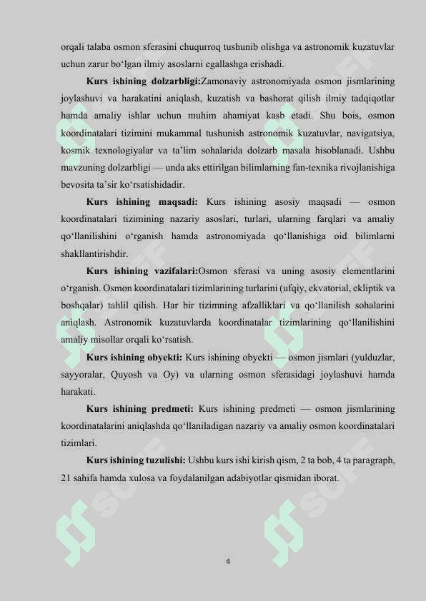 OSMON KOORDINATALARI TIZIMI. 4