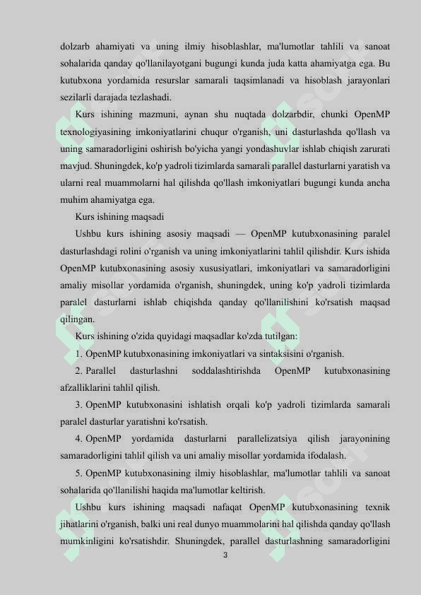 OPENMP KUTUBXONASI 3