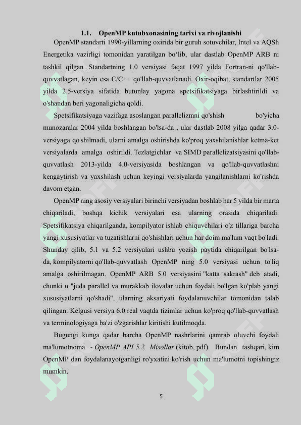 OPENMP KUTUBXONASI 5