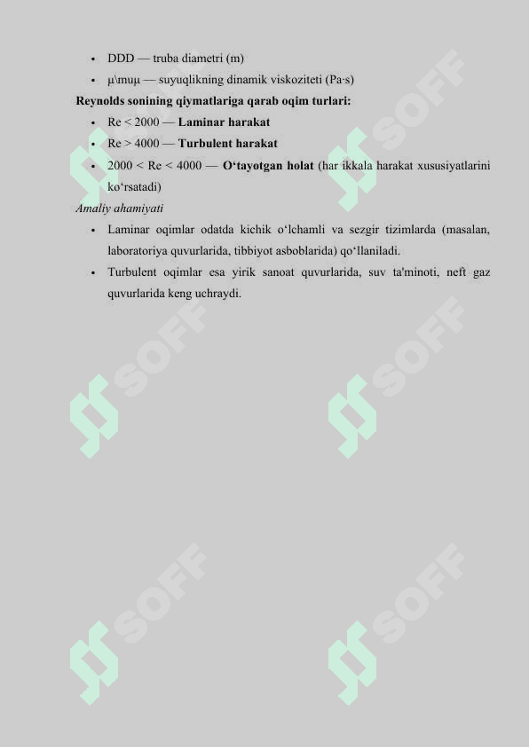 SUYUQLIKNING TRUBALARDAGI HARAKATI 4