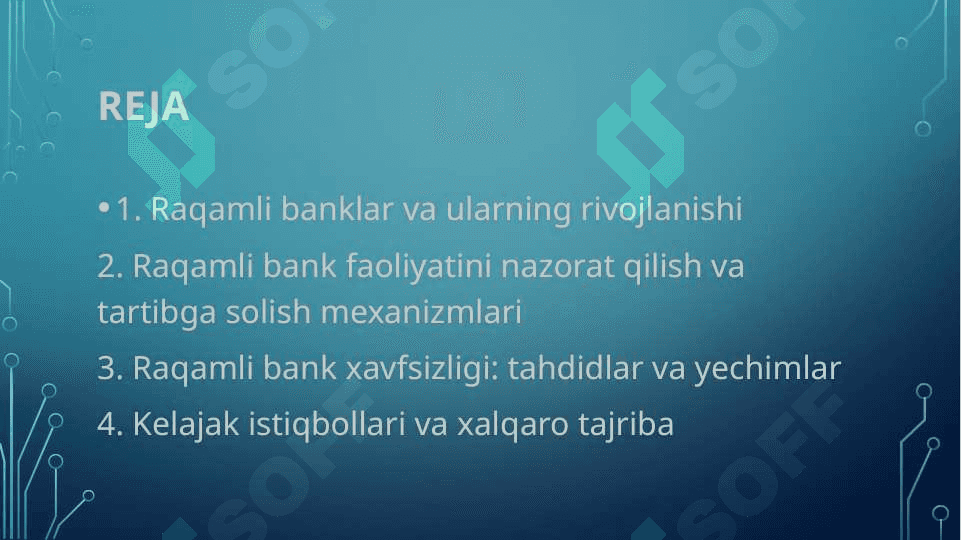“Raqamli banklarni nazorat qilish, tartibga solish va xavfsizligi 2